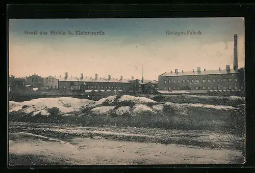 AK Biehla b. Elsterwerda, Steingut-Fabrik
