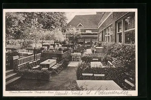 AK Krefeld-Linn, Gaststätte-Kaffee Haus Baumeister