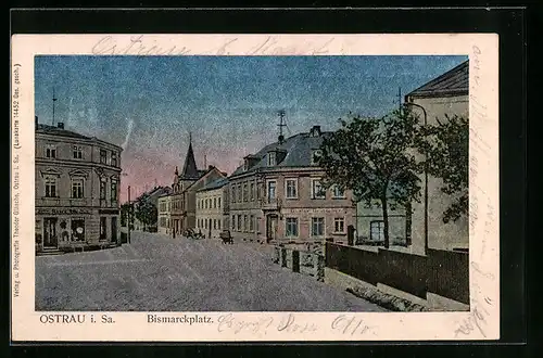 Luna-AK Ostrau i. Sa., Ansicht Bismarckplatz