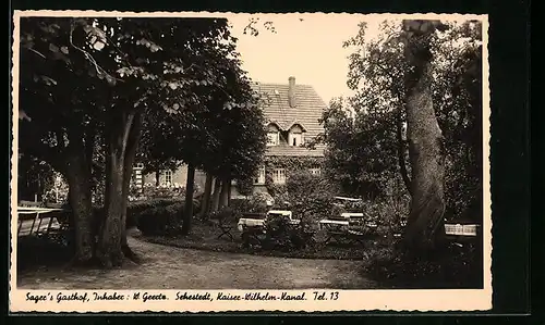 AK Sehestedt, Sager`s Gasthof, Kaiser-Wilhelm-Kanal