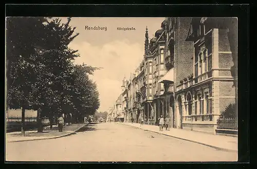 AK Rendsburg, Blick auf die Königstrasse