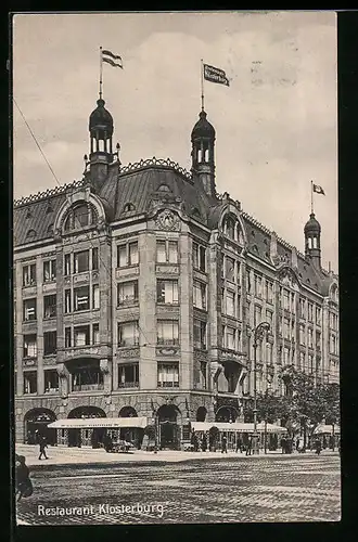 AK Hamburg, Blick auf Restaurant Klosterburg, vis-a-vis Hauptbahnhof