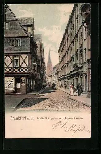 AK Frankfurt a. M., Die Dreikönigstrasse in Sachsenhausen