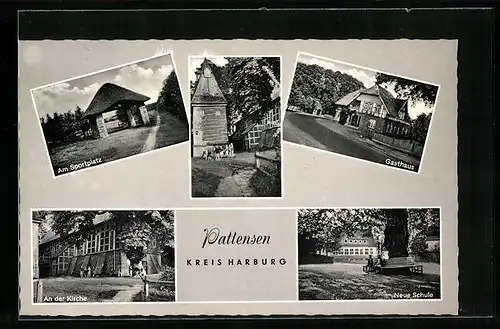 AK Pattensen, Gasthaus, Am Sportplatz, Neue Schule