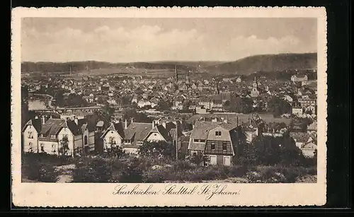 AK Saarbrücken-St. Johann, Ortsansicht aus der Vogelschau