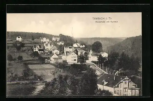 AK Tambach i. Th., Waldstrasse mit Kurhaus