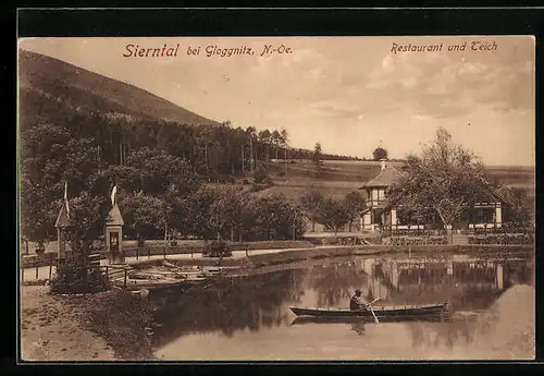 AK Sierntal bei Gloggnitz, Restaurant und Teich