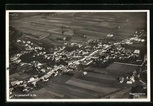 AK Loosdorf, Fliegeraufnahme vom Ort