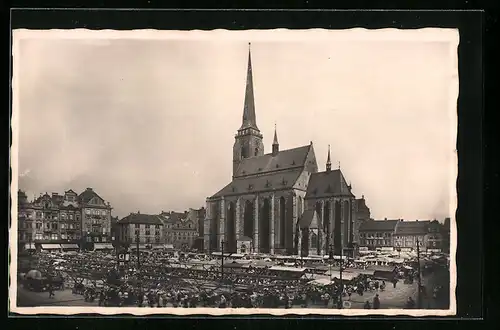 AK Plzen, Markt und Kirche