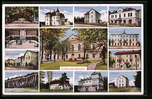 AK Konstantinsbad, Bahnhofstrasse, Park Hotel, Villa Frank, Kurhaus