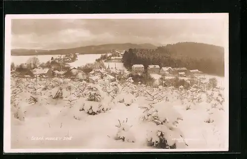 AK Ceská Kubice v Zime, Ortsansicht im Winter