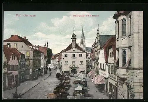 AK Bad Kissingen, Marktplatz mit Rathaus