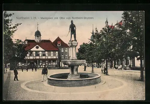 AK Northeim i. H., Marktplatz mit Otto von Northeim-Brunnen