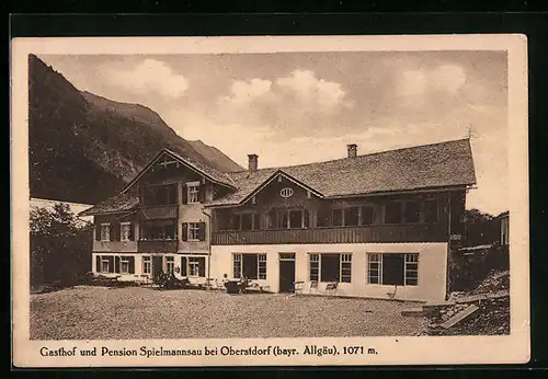 AK Oberstdorf / bayer. Allgäu, Gasthof-Pension Spielmannsau