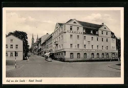 AK Hof / Saale, Hotel Strauss