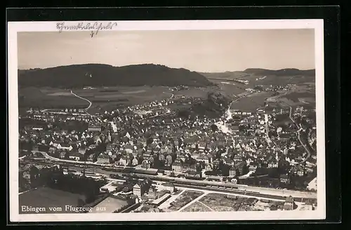 AK Ebingen, Gesamtansicht, Flugzeugaufnahme