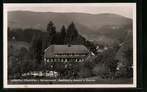 AK Ottenhöfen / Schwarzwald, Gasthaus-Pension z. Sternen