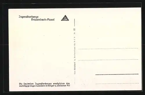 AK Brodenbach / Mosel, Blick zur Jugendherberge