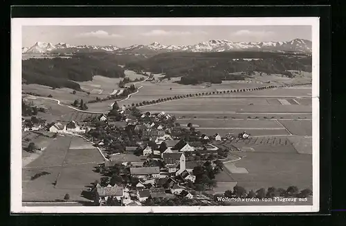 AK Wolfertschwenden, Totale aus dem Flugzeug gesehen