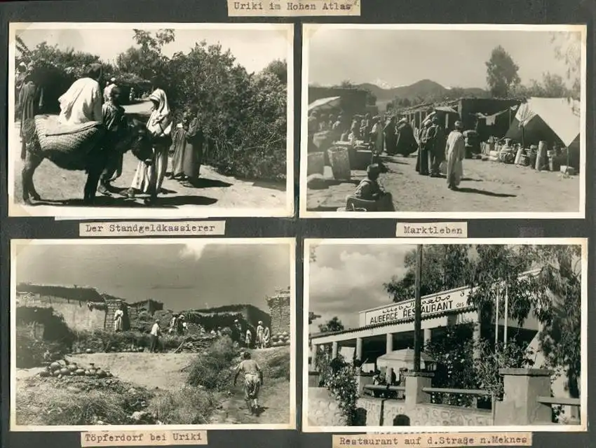 Fotoalbum mit 103 Fotografien, Ansicht Marrakesch, Moschee, El Bordj, Azrou, Meknes, Uriki, Spanien, Schweiz, Frankreich 0