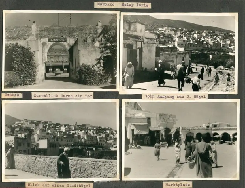 Fotoalbum mit 103 Fotografien, Ansicht Marrakesch, Moschee, El Bordj, Azrou, Meknes, Uriki, Spanien, Schweiz, Frankreich 10