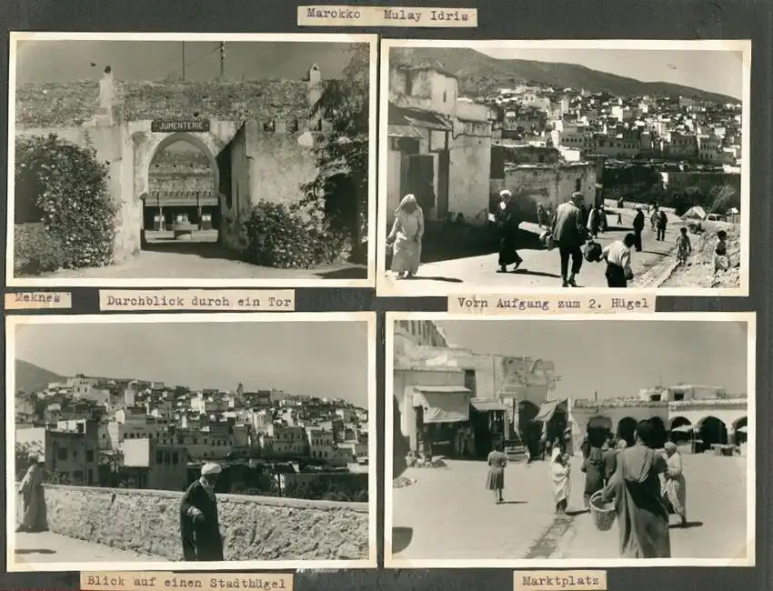 Fotoalbum mit 103 Fotografien, Ansicht Marrakesch, Moschee, El Bordj, Azrou, Meknes, Uriki, Spanien, Schweiz, Frankreich 10