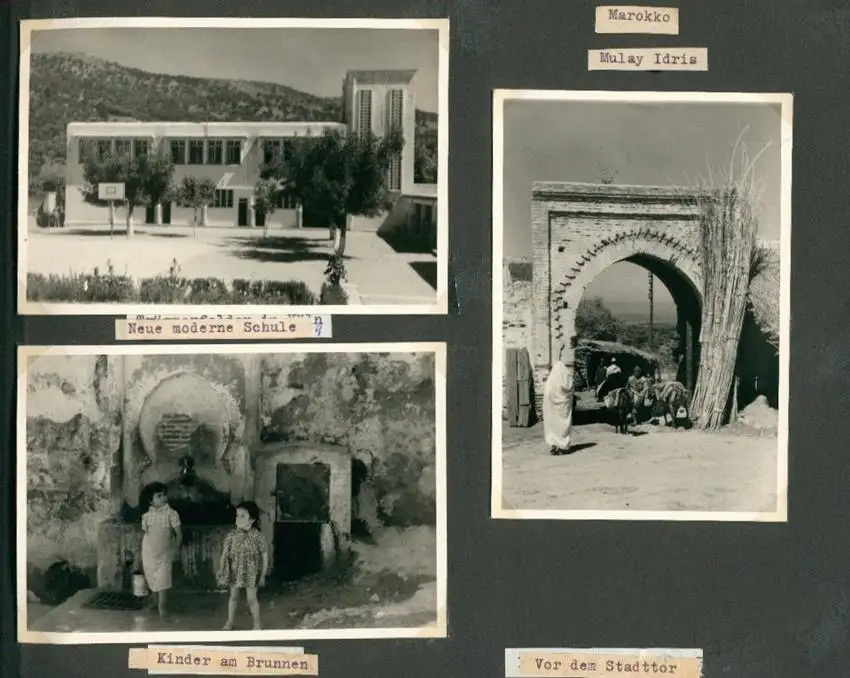 Fotoalbum mit 103 Fotografien, Ansicht Marrakesch, Moschee, El Bordj, Azrou, Meknes, Uriki, Spanien, Schweiz, Frankreich 13