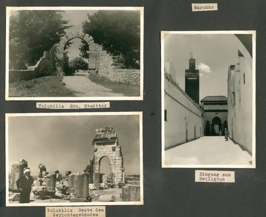 Fotoalbum mit 103 Fotografien, Ansicht Marrakesch, Moschee, El Bordj, Azrou, Meknes, Uriki, Spanien, Schweiz, Frankreich 14