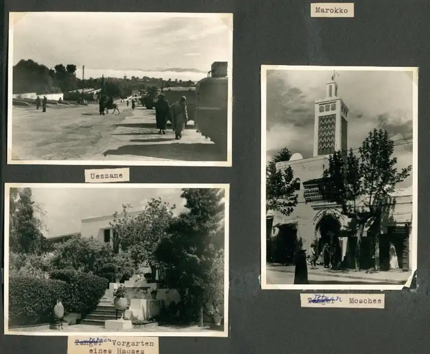 Fotoalbum mit 103 Fotografien, Ansicht Marrakesch, Moschee, El Bordj, Azrou, Meknes, Uriki, Spanien, Schweiz, Frankreich 17