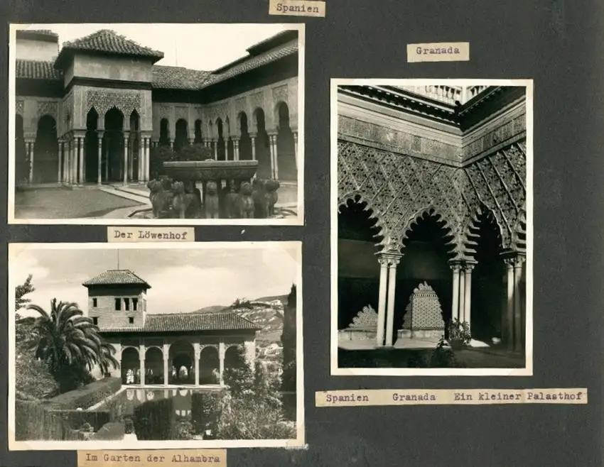 Fotoalbum mit 103 Fotografien, Ansicht Marrakesch, Moschee, El Bordj, Azrou, Meknes, Uriki, Spanien, Schweiz, Frankreich 20