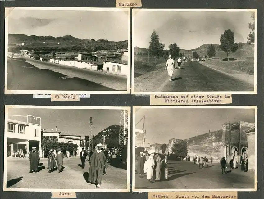 Fotoalbum mit 103 Fotografien, Ansicht Marrakesch, Moschee, El Bordj, Azrou, Meknes, Uriki, Spanien, Schweiz, Frankreich 6