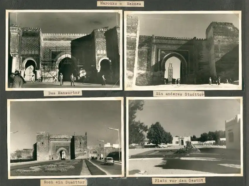 Fotoalbum mit 103 Fotografien, Ansicht Marrakesch, Moschee, El Bordj, Azrou, Meknes, Uriki, Spanien, Schweiz, Frankreich 8