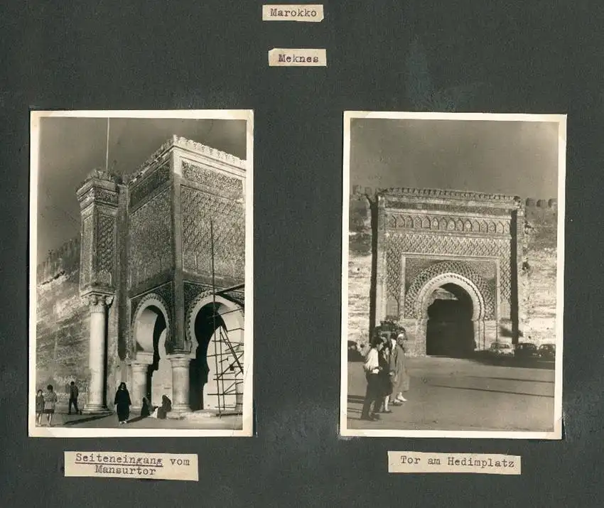 Fotoalbum mit 103 Fotografien, Ansicht Marrakesch, Moschee, El Bordj, Azrou, Meknes, Uriki, Spanien, Schweiz, Frankreich 9