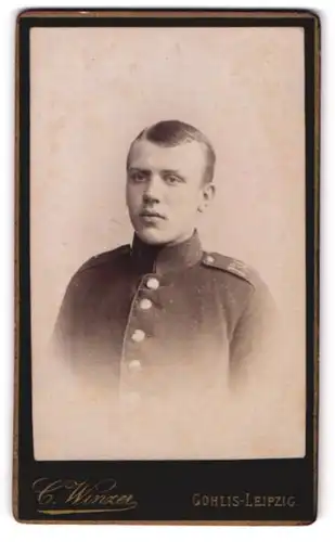 Fotografie C. Winzer, Gohlis-Leipzig, Leipziger Strasse 7, Soldat des Regiments No. 134 in Uniform