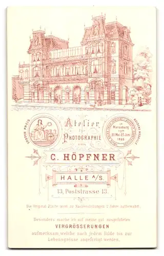 Fotografie C. Höpfner, Halle a. S., Poststr. 13, Soldat in Uniform mit Schulterstück