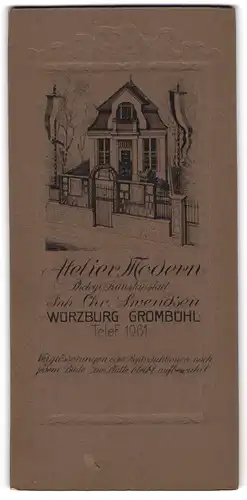 Fotografie Atelier Modern Ch. Swendsen, Würzburg, Ansicht Würzburg, Blick auf das Ateliersgebäude des Fotografen