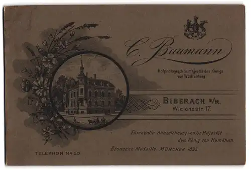 Fotografie C. Baumann, Biberach a. R., Wielandstr. 17, Ansicht Biberach a. R., Blick auf das Fotografische Atelier