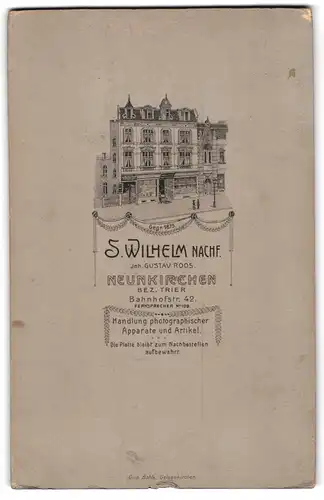 Fotografie S. Wilhelm Nachf., Neunkirchen / Saar, Bahnhofstr. Ansicht Neunkirchen / Saar, Blick auf das Ateliersgebäude