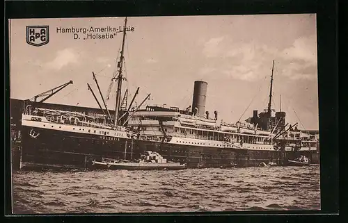 AK Passagierschiff Holsatia im Hafen liegend