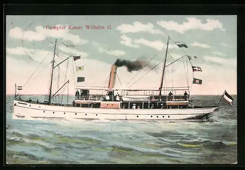 AK Dampfer Kaiser Wilhelm II. auf See