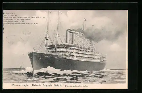 AK Riesendampfer Kaiserin Auguste Victoria