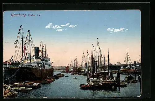 AK Hamburg, Hafen 4 mit grossen Dampfern, Passagierschiff Pennsylvania