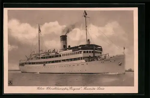 AK Passagierschiff Salonschnelldampfer Rugard der Sassnitz-Linie