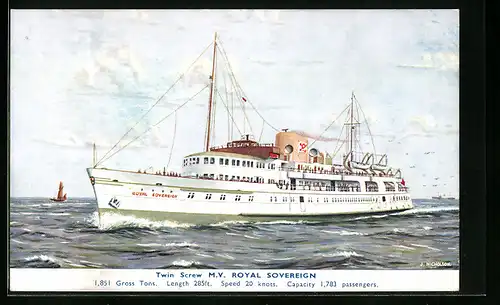 Künstler-AK Passagierschiff M.V. Royal Sovereign