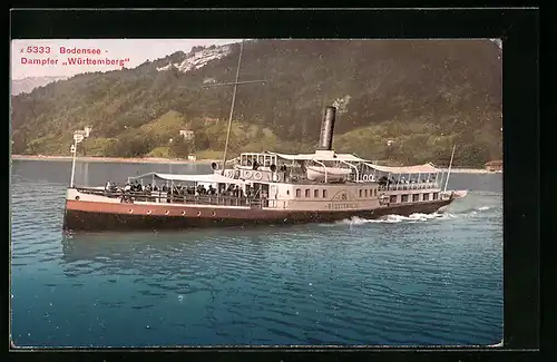 AK Bodensee, Dampfer Württemberg