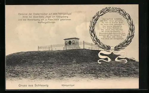 AK Schleswig, Denkmal der Oesterreicher auf dem Königshügel