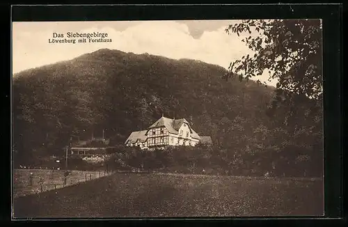 AK Bad Honnef, Löwenburg mit Forsthaus