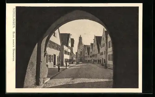 AK Nördlingen, Blick durchs Bergertor