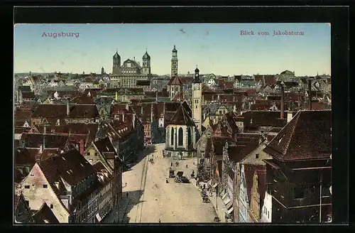 AK Augsburg, Blick vom Jakobsturm