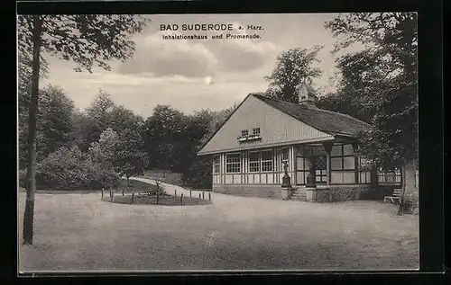 AK Bad Suderode a. Harz, Inhalationshaus und Promenade